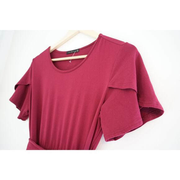 Velvet Red Tie Dress Size Medium - Picture 2 of 5